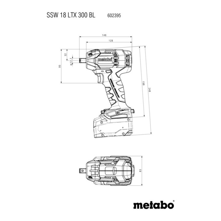 Metabo accuslagmoersleutel SSW 18 LTX 300 BL metaBOX 145
