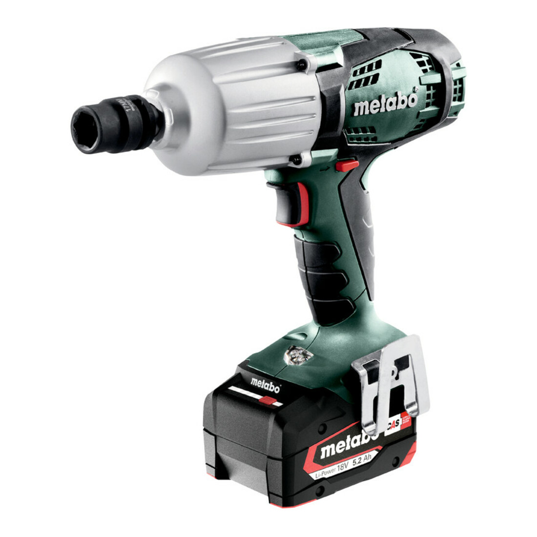 Metabo accuslagmoersleutel SSW 18 LTX 600 plastic koffer; 18V 2x5,2Ah Li-Ion + ASC 55