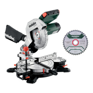 Metabo Afkortzaag KS 216 M set (610216900) met 2<sup>e</sup> hardmetalen-zaagblad; doos