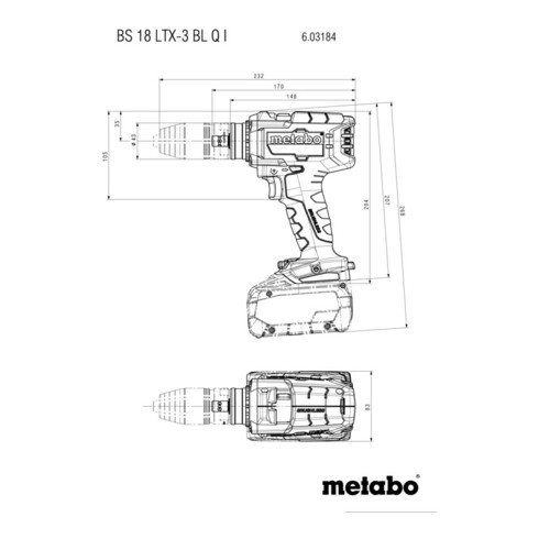 Metabo Akku-3-Gang-Bohrschrauber BS 18 LTX-3 BL Q I metaBOX 145 L