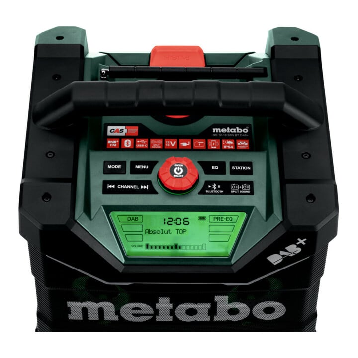 Metabo Akku-Baustellenradio RC 12-18 32W BT DAB+ (600779850) mit Akku-Ladefunktion, Karton