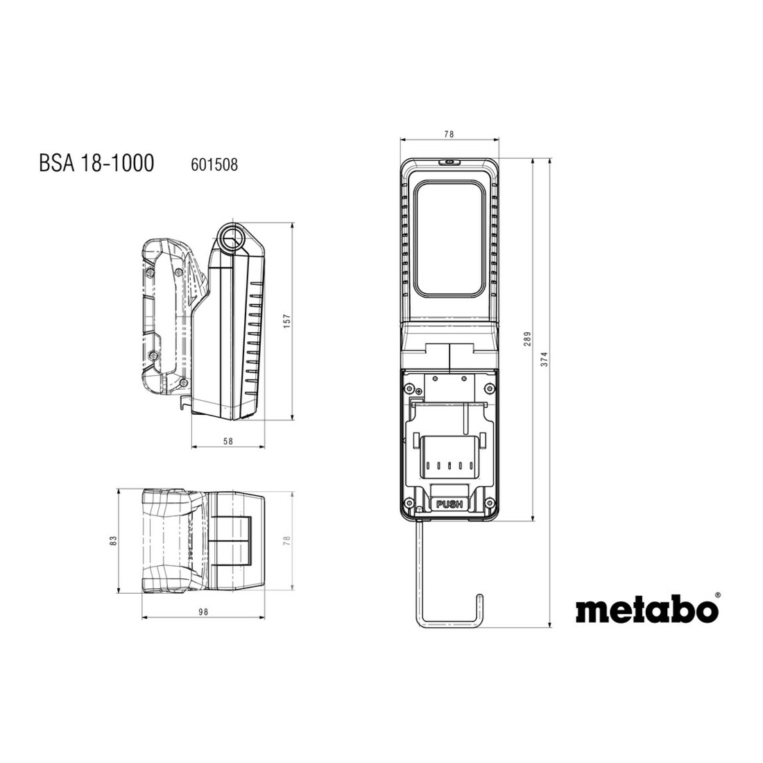 Metabo Akku-Baustrahler BSA 18-1000 (601508850), Karton