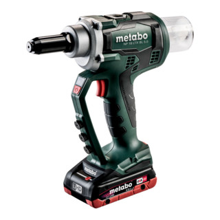 Metabo Akku-Blindnietpistole NP 18 LTX BL 5.0 metaBOX 145 L; 18V 2x4Ah LiHD + ASC 55