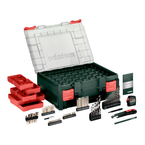 Metabo Akku-Bohrschrauber BS 18 L BL Set (613155710) mit 74-teiliger Mobiler Werkstatt, Kunststoffkoffer, 18V 2x2Ah Li-Power + SC 30