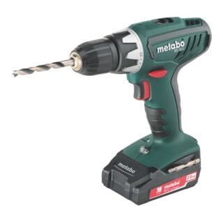 Metabo Akku-Bohrschrauber BS 18 Li Kunststoffkoffer + 2x18V/2Ah Li-Ion + SC 60 Plus