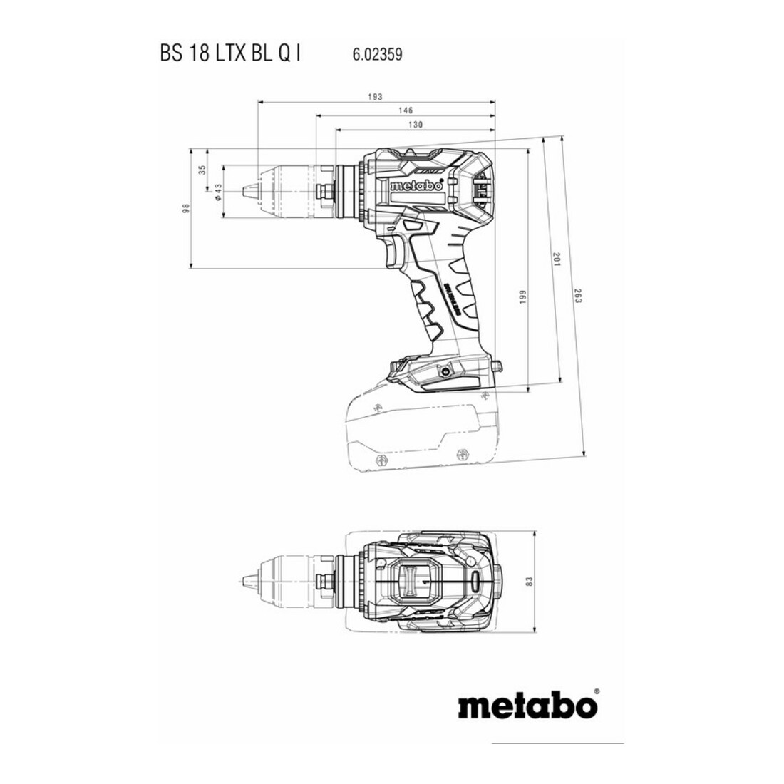 Metabo Akku-Bohrschrauber BS 18 LTX BL Q I Karton