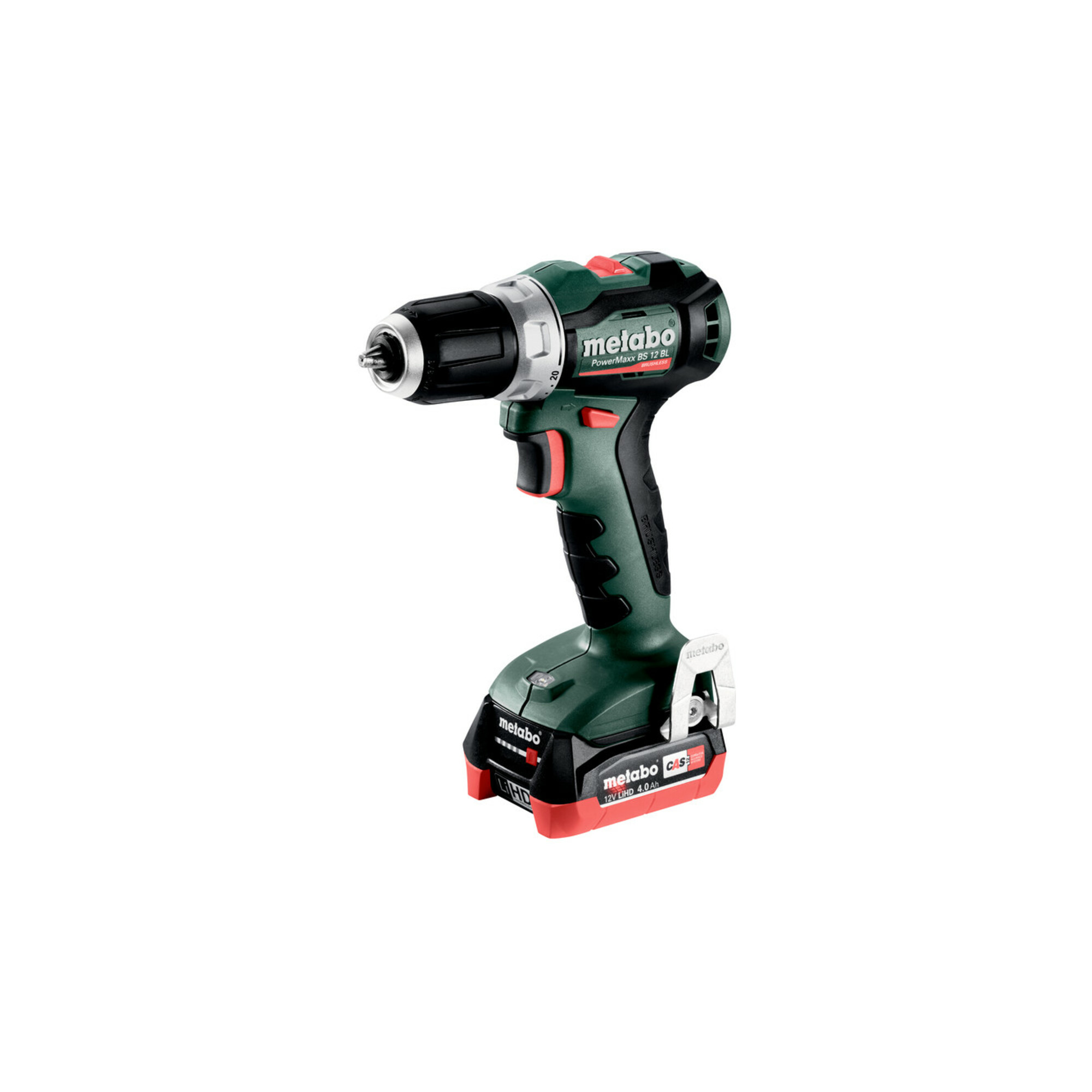 Metabo Akku-Bohrschrauber PowerMaxx BS 12 BL (601044800) metaBOX 118, 12V 2x4Ah LiHD + ASC 55
