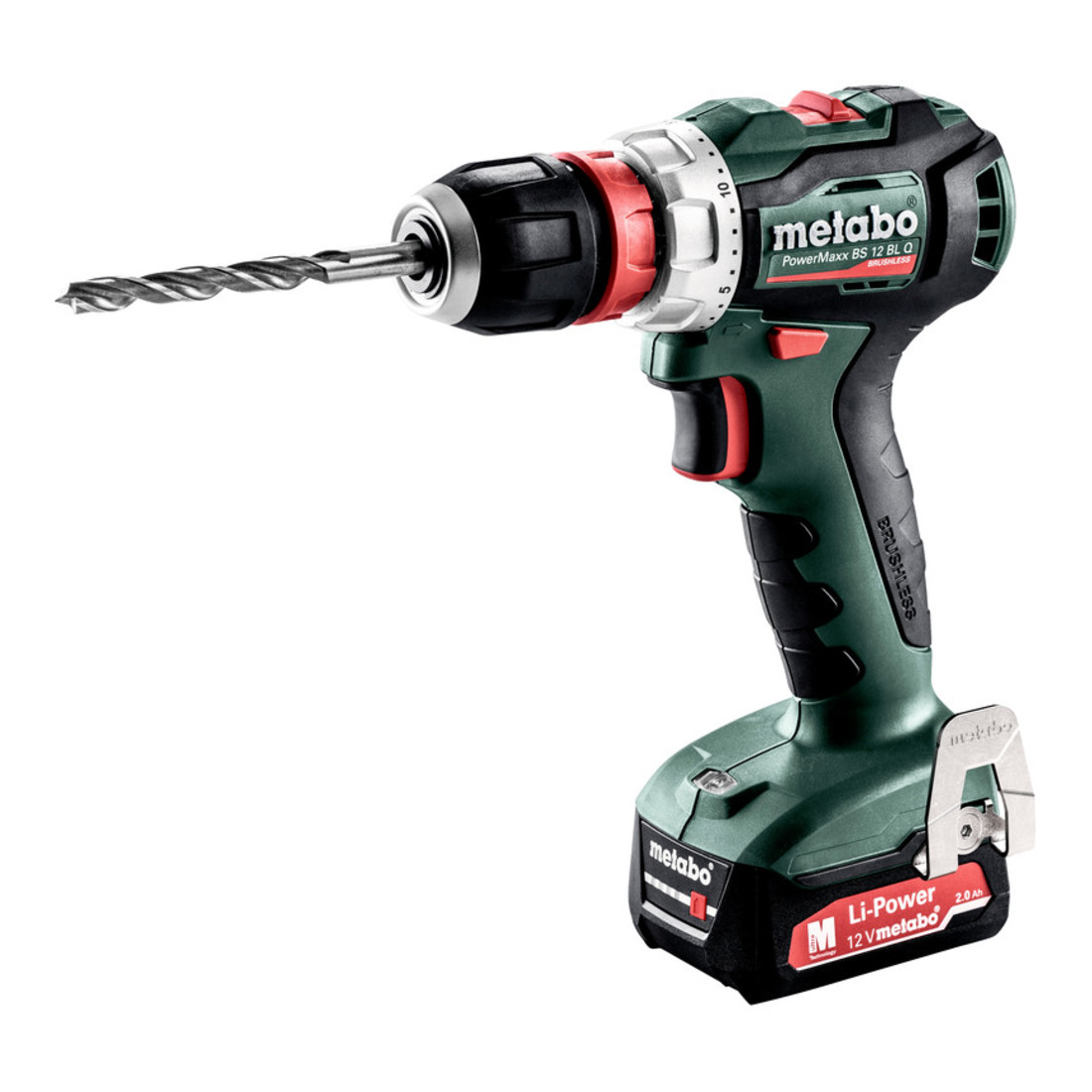 Metabo Akku-Bohrschrauber PowerMaxx BS 12 BL Q metaBOX 118; 12V 2x2Ah Li-Power + SC 30