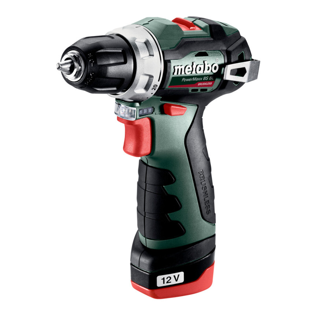 Metabo Akku-Bohrschrauber PowerMaxx BS BL Kunststoffkoffer; 12V 2x2Ah Li-Power + LC 40