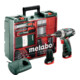Metabo Akku-Bohrschrauber PowerMaxx BS Mobile Werkstatt Mobile Werkstatt; Kunststoffkoffer; 12V 2x2Ah Li-Power + LC 40-1