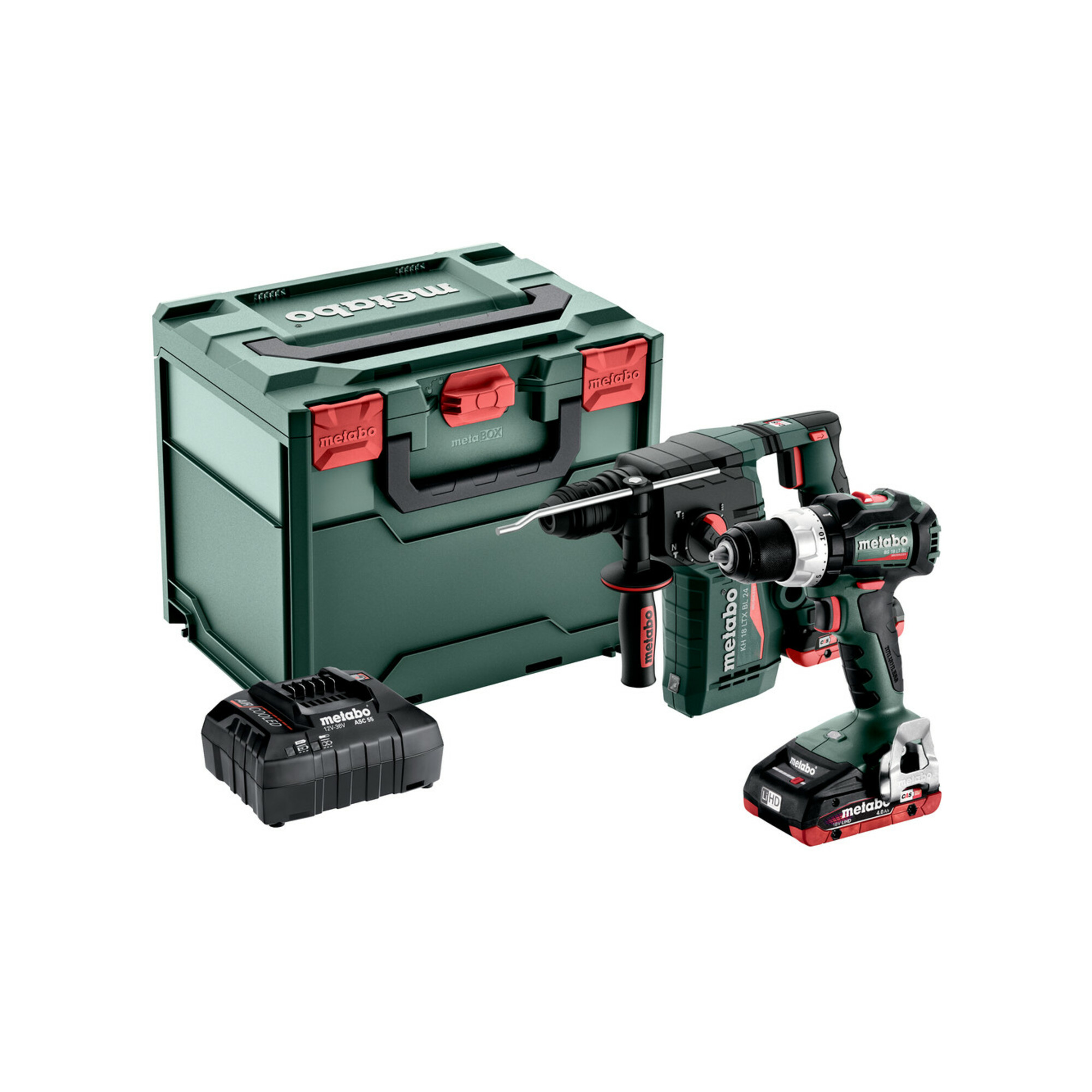 Metabo Akku Combo Set 2.3.6 mit metaBOX 340 bestehend aus Akku-Bohrschrauber BS 18 LT BL und Akku-Kombihammer KH 18 LTX BL 24 602316900