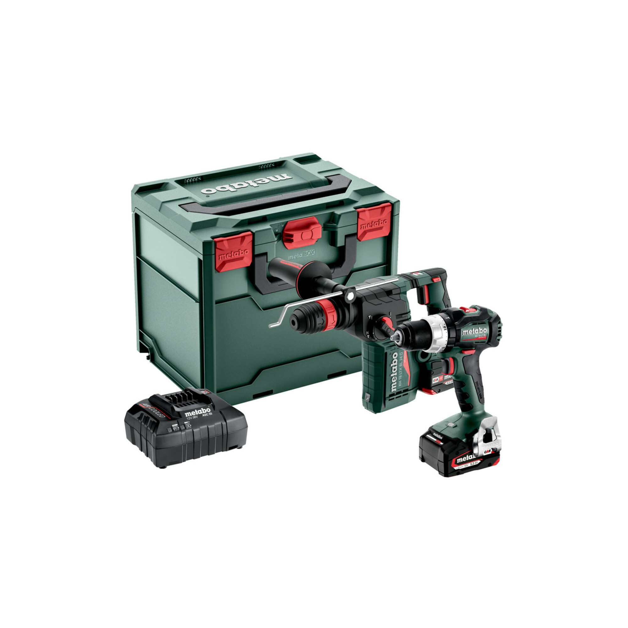 Metabo 18 V BS 18 LT BL Akku Combo Set 2.4.8 + KH 18 LTX BL 24 Q, in metaBOX 340, 685219650