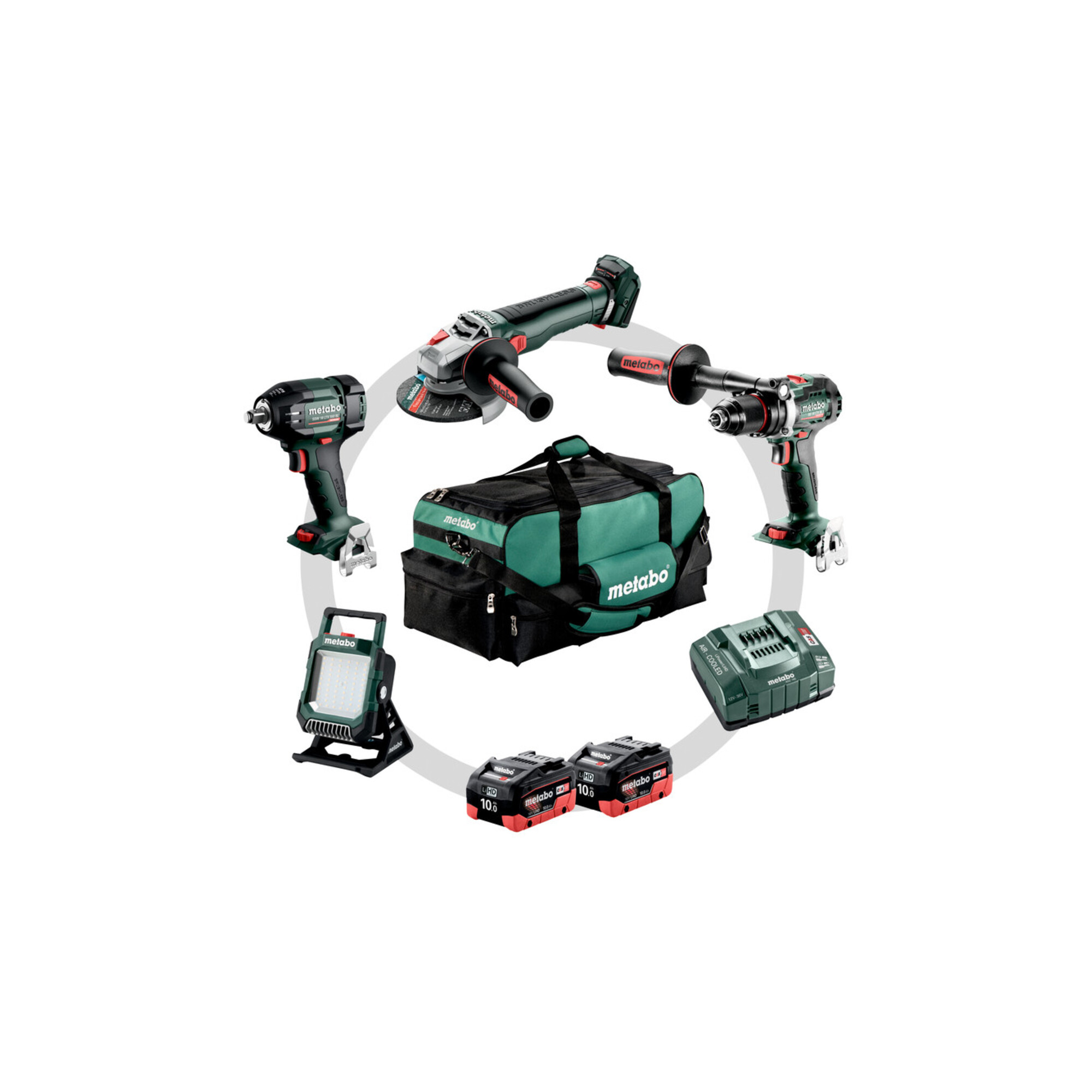 Metabo Akku Combo Set 4.3.2 18 V BS 18 LTX BL I + SSW 18 LTX 400 BL + WB 18 LT BL 11-125 Q + BSA 18 LED 4000; Karton