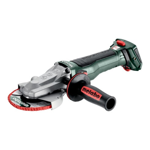 Metabo Akku-Flachkopf-Winkelschleifer WVBF 18 LT BL 11-125 Quick (601307840), metaBOX 165 L
