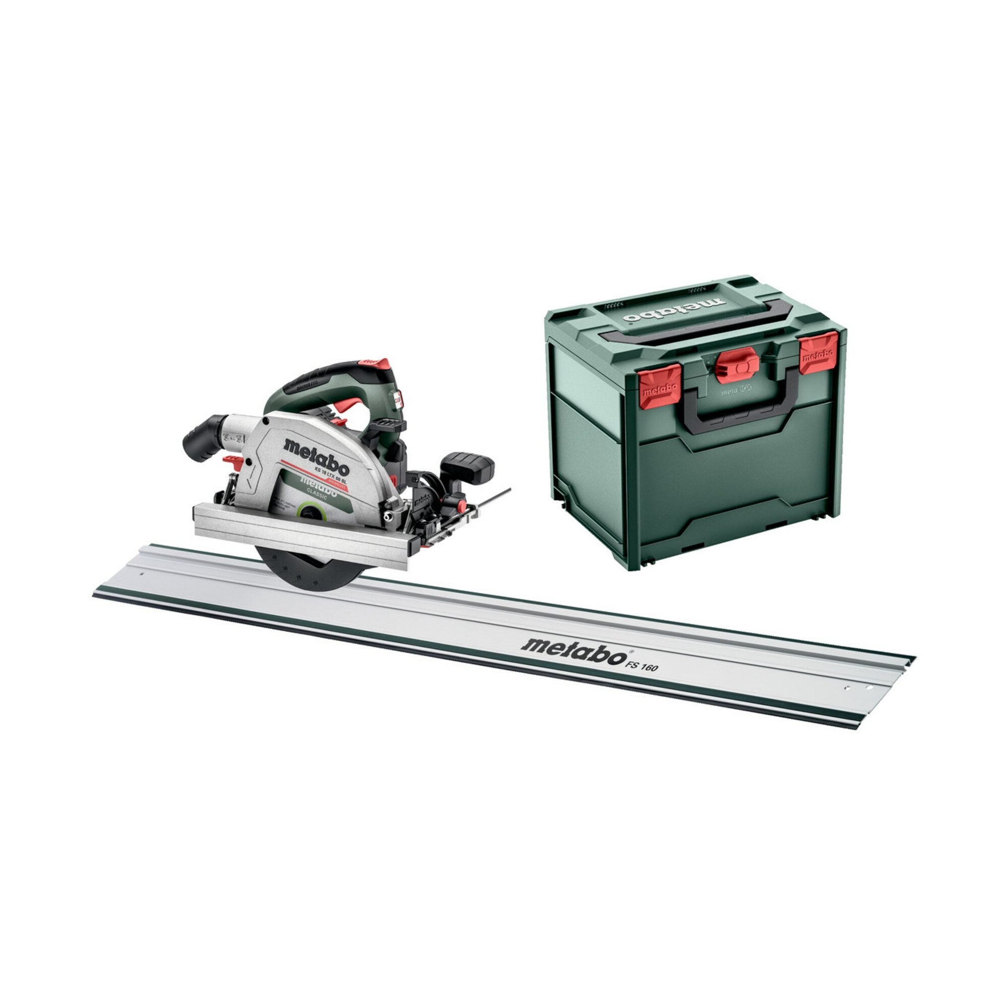 Metabo Akku-Handkreissäge KS 18 LTX 66 BL Set mit Führungsschiene FS 160; metaBOX 340