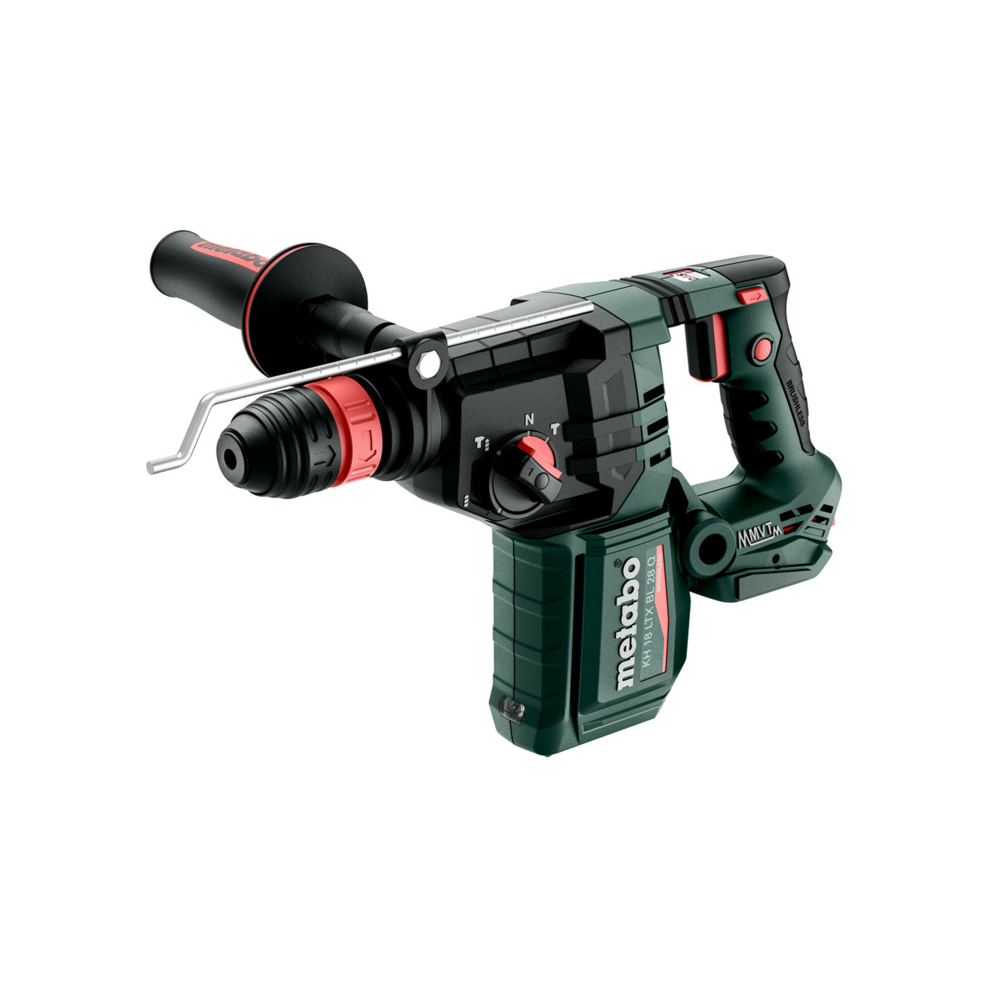 Metabo KH 18 LTX BL 28 Q Akku-Kombihammer mit bürstenlosem Motor und LED-Licht, Metabo-Quick-Wechselfutter, metaBOX 165 L, 601715840