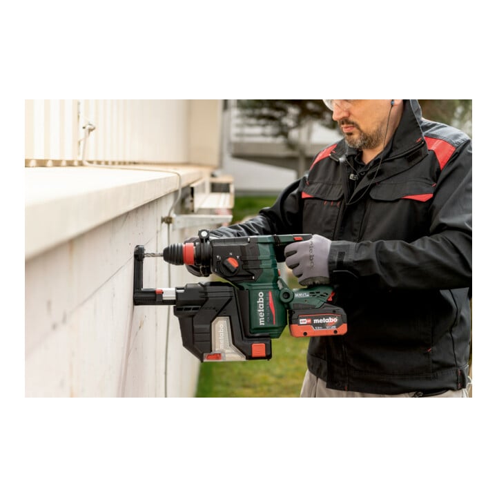 Metabo Akku-Kombihammer KH 18 LTX BL 28 Q mit Metabo-Quick-Wechselfutter ; metaBOX 165 L