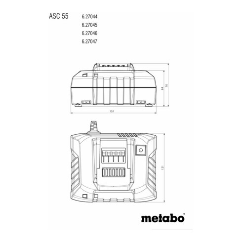 METABO Akku-Ladegerät, Typ: ASC55
