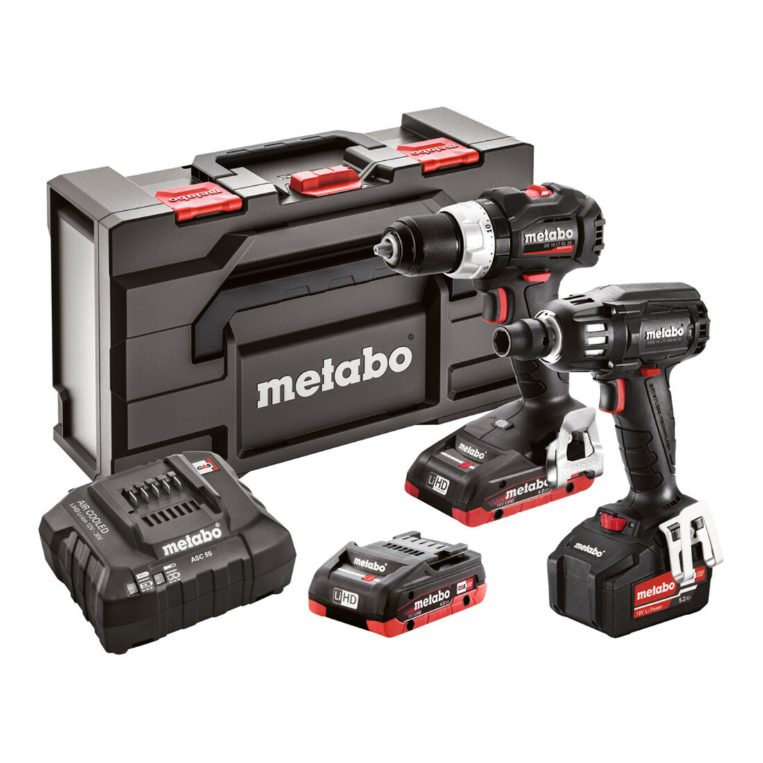 Metabo Akku-Maschinen Combo Set 2.2.7 18 V BL SE, Akku-Schlagbohrschrauber SB 18 LT BL SE, Akku-Schlagschrauber SSW 18 LTX 400 BL SE