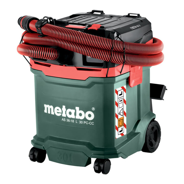 Metabo Akku-Nass-/Trockensauger AS 36-18 L 30 PC-CC (602073850) mit manueller Filterabreinigung und CordlessControl