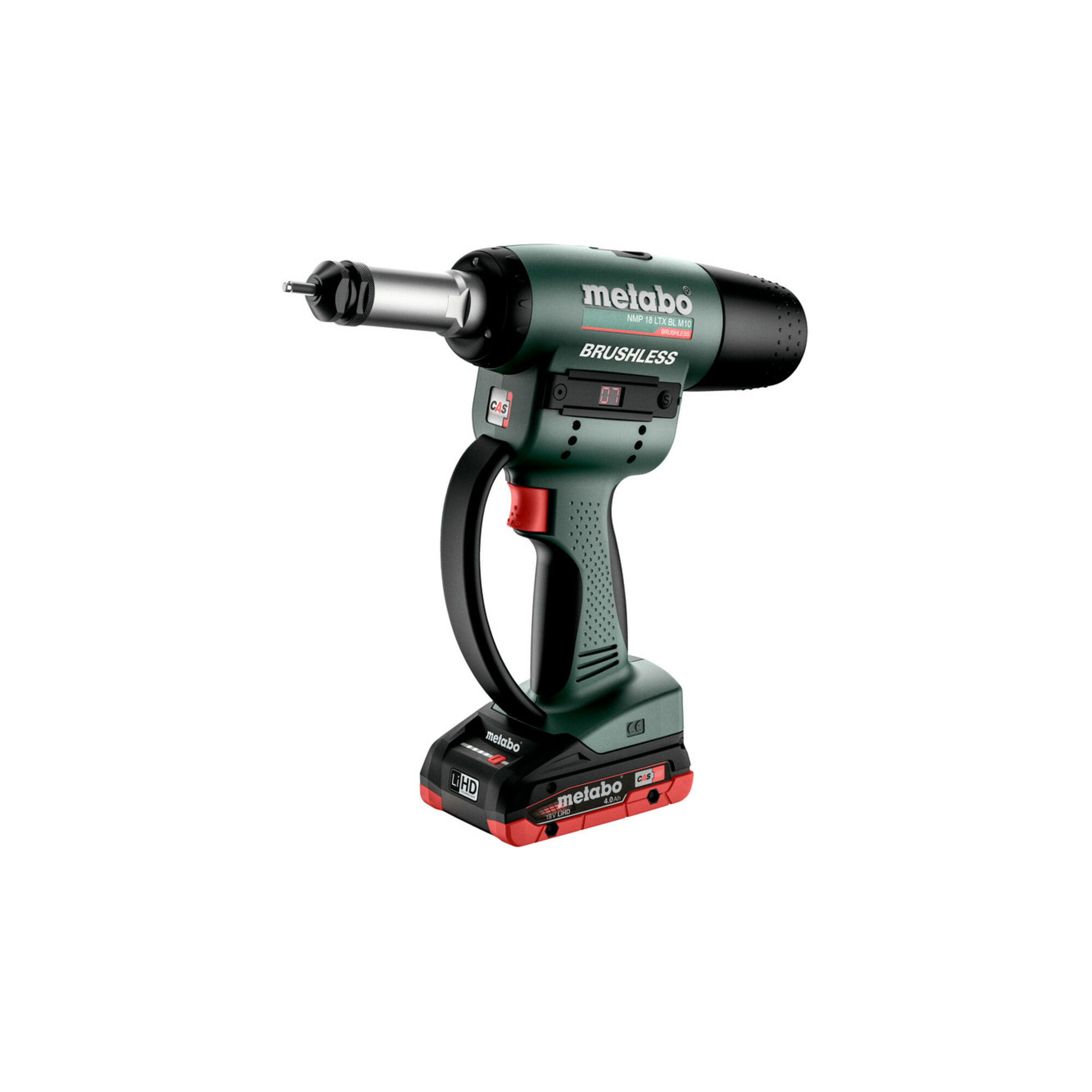 Metabo Akku-Nietmutternpistole NMP 18 LTX BL M10 metaBOX 145 M; 18V 2x4Ah LiHD + ASC 55