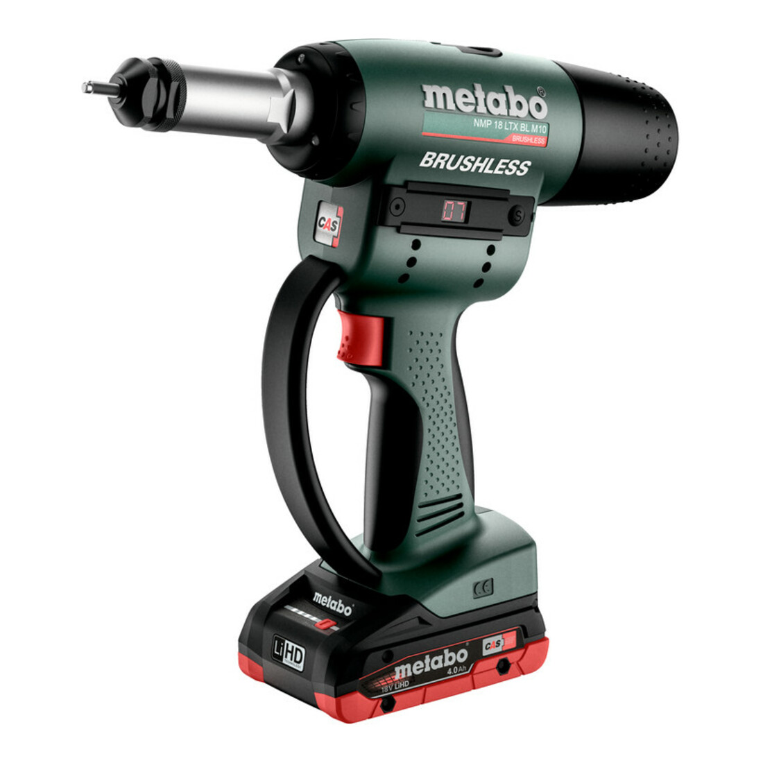 Metabo Akku-Nietmutternpistole NMP 18 LTX BL M10 metaBOX 145 M; 18V 2x4Ah LiHD + ASC 55