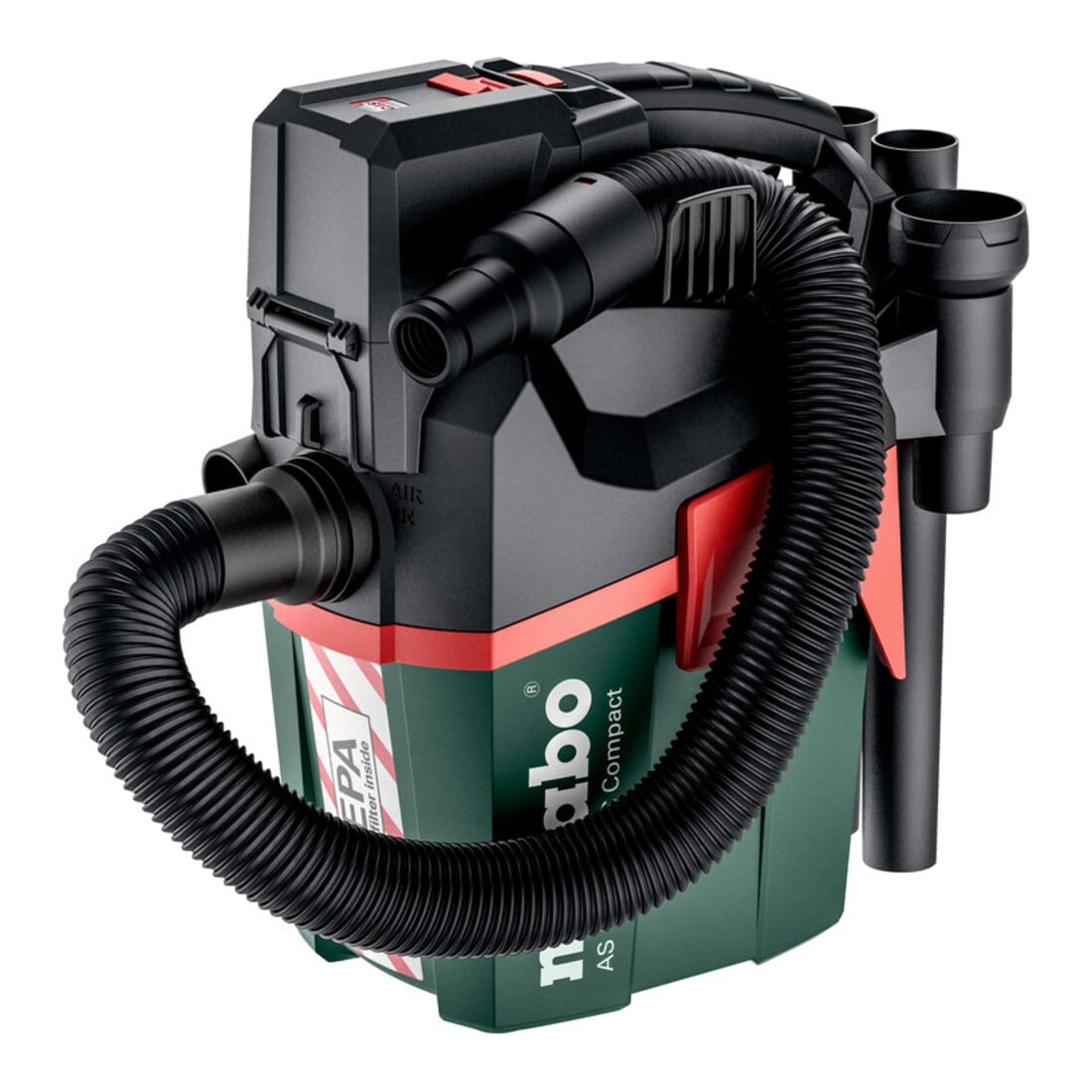 Metabo Akku-Sauger AS 18 HEPA PC Compact mit manueller Filterreinigung und HEPA Filter; Karton