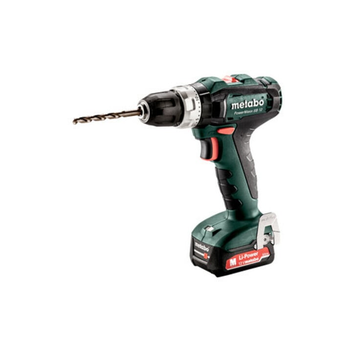 Metabo Akku-Schlagbohrschrauber PowerMaxx SB 12 metaBOX 118; 12V 2x2Ah Li-Power + SC 30