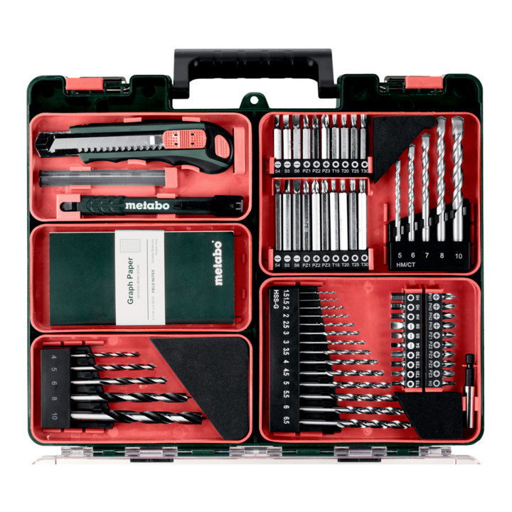 Metabo Akku-Schlagbohrschrauber PowerMaxx SB 12 Set Mobile Werkstatt; Kunststoffkoffer; 12V 2x2Ah Li-Ion + SC 30