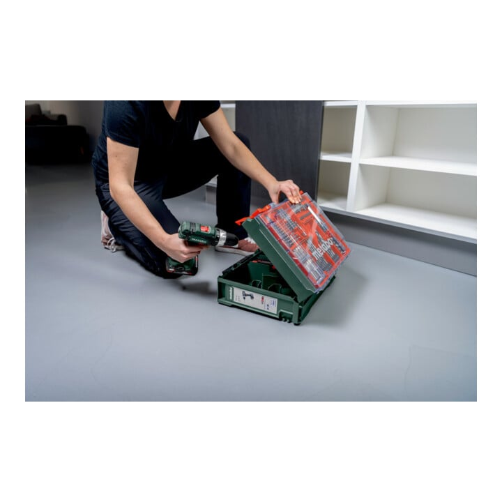 Metabo Akku-Schlagbohrschrauber SB 18 Set (602245710) mit 78-teiliger Mobiler Werkstatt, Kunststoffkoffer, 18V 2x2Ah Li-Power + SC 30