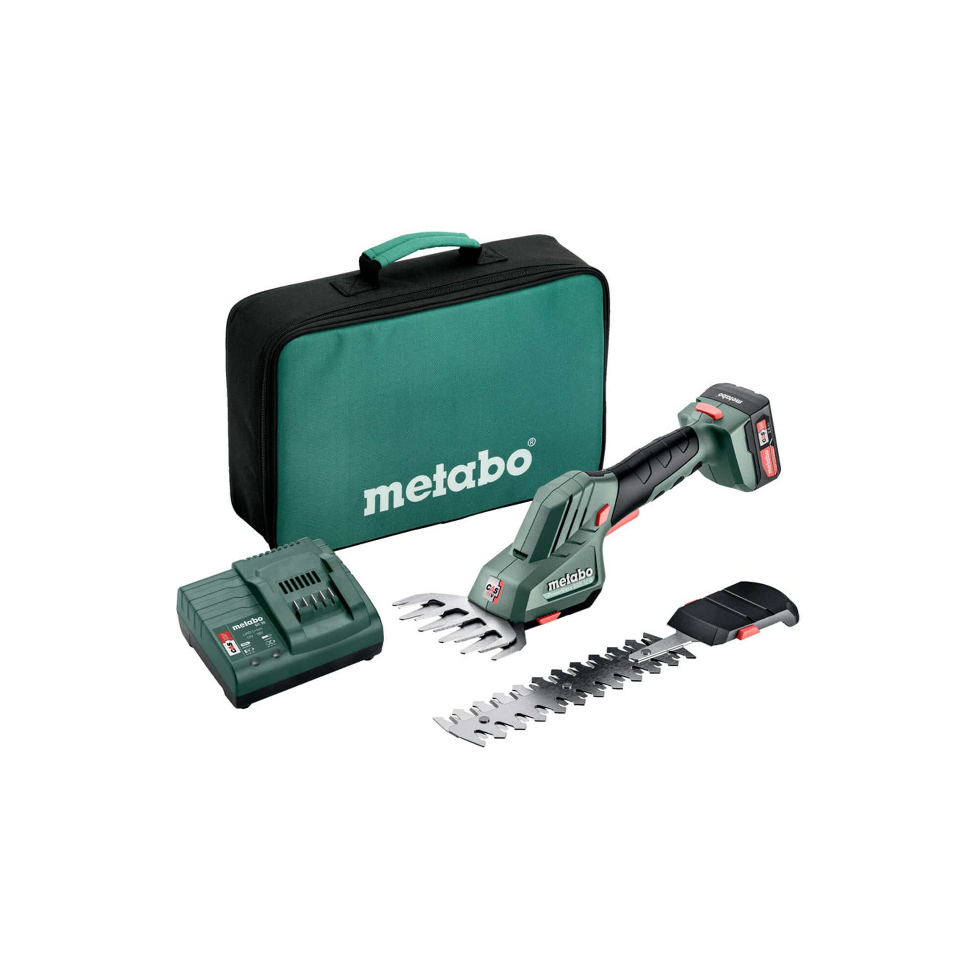 Metabo Akku-Strauch- und Grasschere PowerMaxx SGS 12 Q Werkzeugtasche; 12V 1x2Ah Li-Power + SC 30