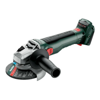 Metabo Akku-Winkelschleifer W 18 LT BL 11-125 mit drehbarem Akkupack; metaBOX 165 L