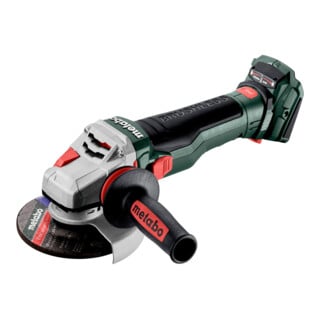 Metabo Akku-Winkelschleifer WB 18 LTX BL 15-125 Quick mit Bremse, Schnellspannmutter, drehbarem Akkupack ; metaBOX 165 L