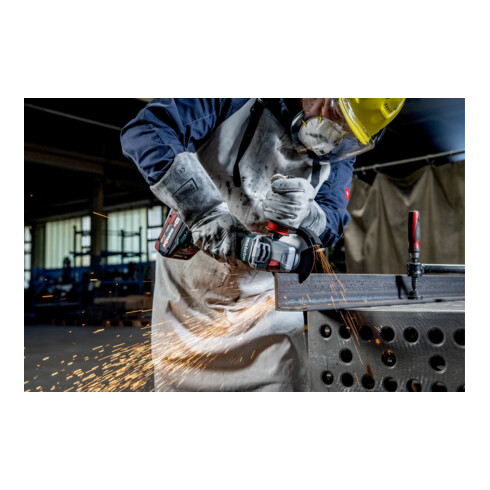 Metabo Akku-Winkelschleifer WB 18 LTX BL 15-125 Quick mit Bremse, Schnellspannmutter, drehbarem Akkupack ; metaBOX 165 L