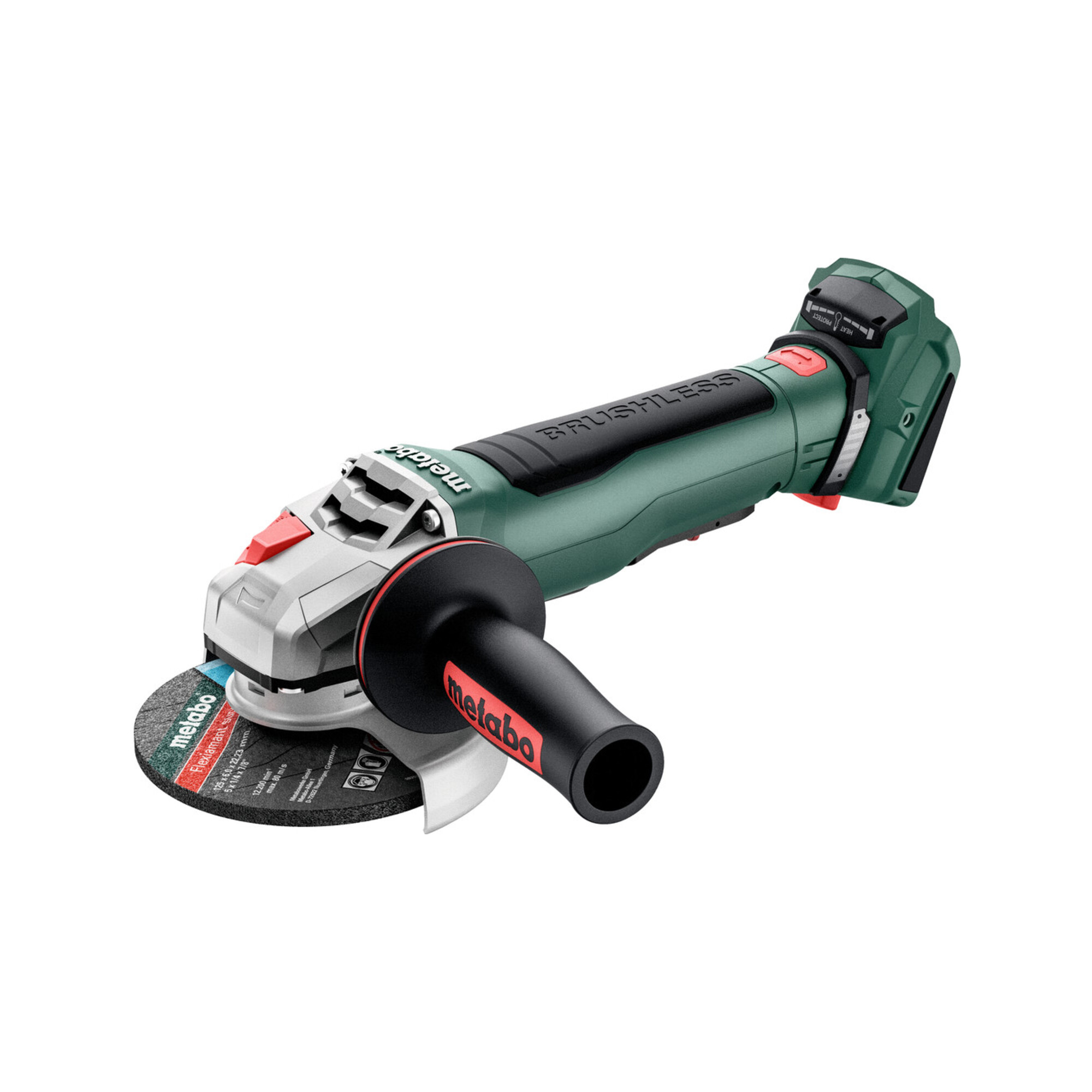 Metabo Akku-Winkelschleifer WPB 18 LT BL 11-125 Quick mit Bremse, Schnellspannmutter, drehbarem Akkupack, Totmannschalter; Karton