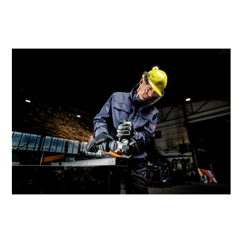 Metabo Akku-Winkelschleifer WVB 18 LT BL 11-115 Quick mit Bremse, Drehzahlregelung, Schnellspannmutter, drehbarem Akkupack; metaBOX 165 L