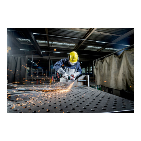Metabo Akku-Winkelschleifer WVB 18 LTX BL 15-125 Quick mit Bremse, Drehzahlregelung, Schnellspannmutter, drehbarem Akkupack ; metaBOX 165 L