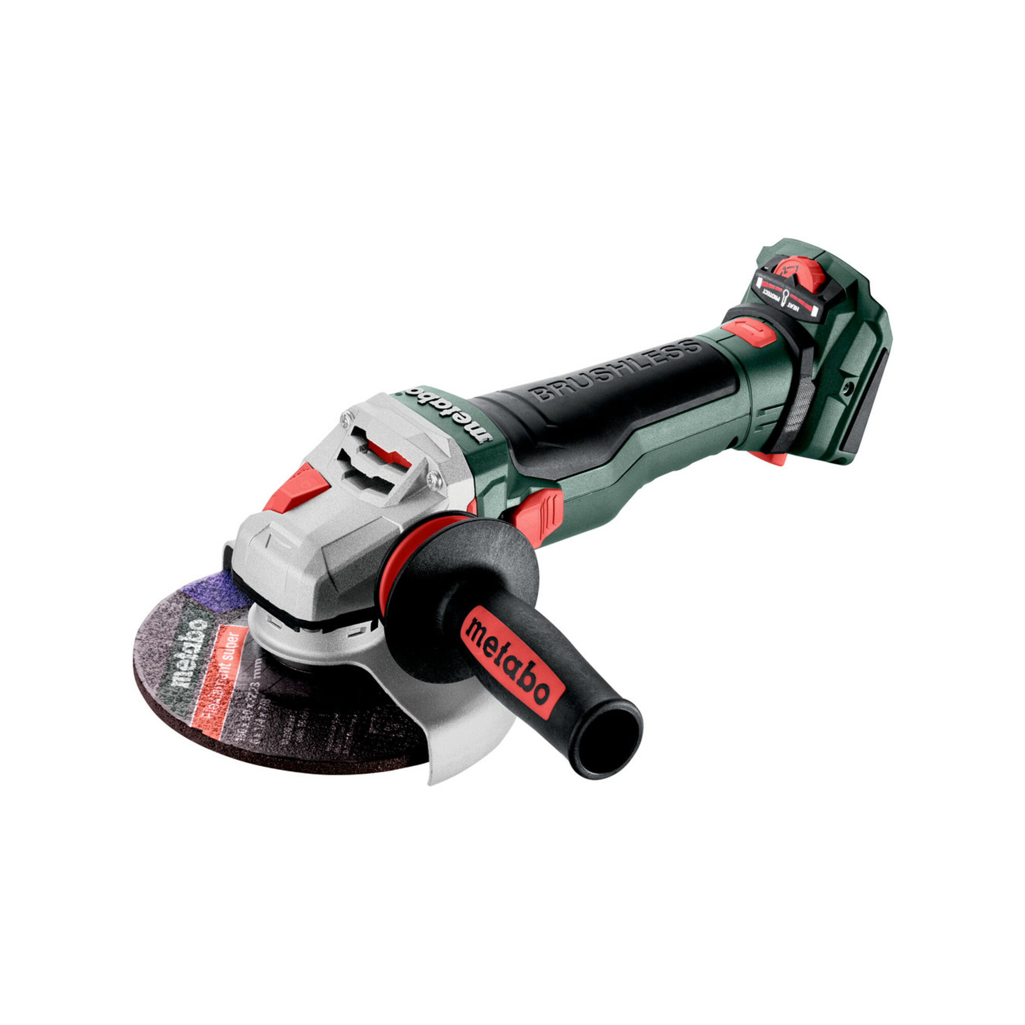 Metabo Akku-Winkelschleifer WVB 18 LTX BL 15-150 Quick mit Bremse, Drehzahlregelung, Schnellspannmutter, drehbarem Akkupack ; metaBOX 165 L