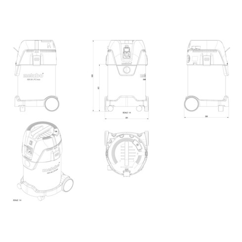 Metabo Allessauger ASA 30 L PC Inox mit manueller Filterabreinigung; Karton