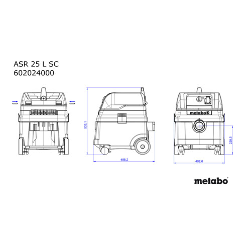 Metabo Allessauger ASR 25 L SC mit elektromagnetischer Abrüttlung; Karton