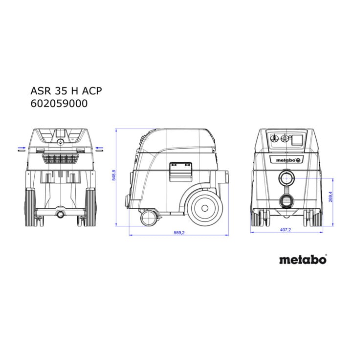 Metabo Allessauger ASR 35 H ACP mit elektromagnetischer Abrüttlung und Druckdifferenzmessung; Karton