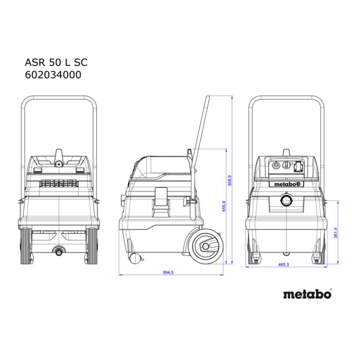 Metabo Allessauger ASR 50 L SC mit elektromagnetischer Abrüttlung; Karton
