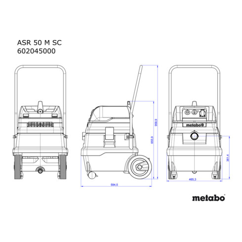 Metabo alleszuiger ASR 50 M SC met elektromagnetische shaker; karton