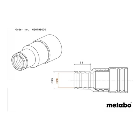 Metabo Anschlussmuffe Innen-Ø 28 mm / Aussen-Ø 35 mm