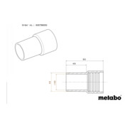 Metabo Anschlussmuffe Innen-Ø 40 mm / Aussen-Ø 45 mm-3