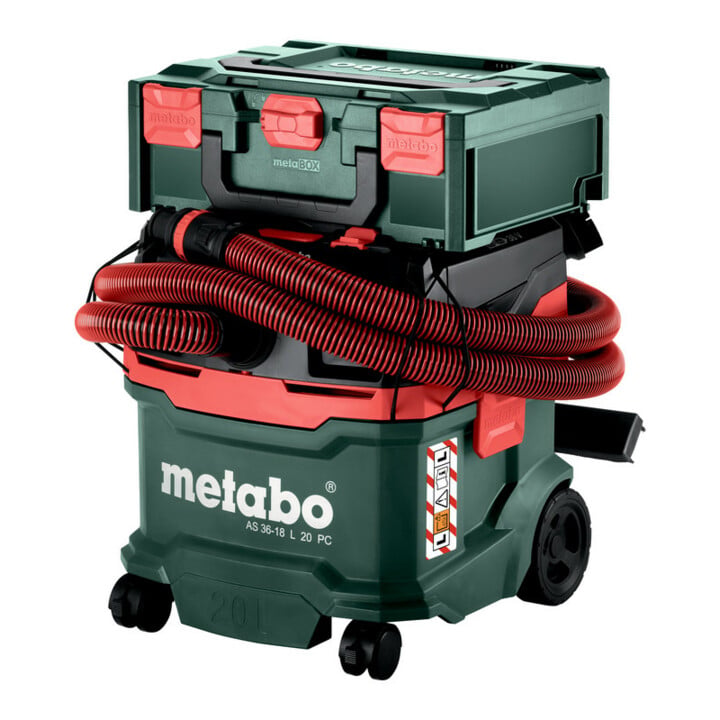 Metabo Aspirateur sans fil eau et poussière AS 36-18 L 20 PC (602071850) avec nettoyage manuel du filtre
