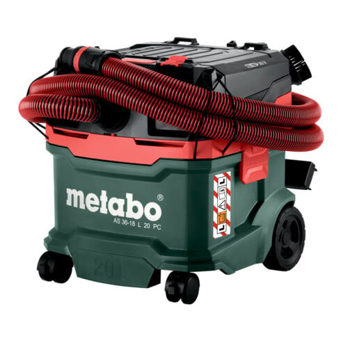 Metabo Aspirateur sans fil eau et poussière AS 36-18 L 20 PC (602071850) avec nettoyage manuel du filtre