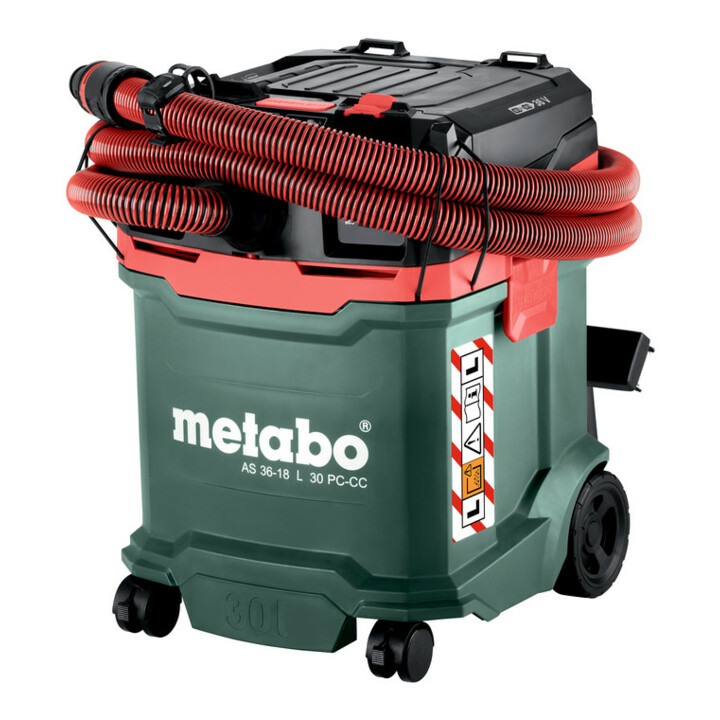 Metabo Aspirateur sans fil eau et poussière AS 36-18 L 30 PC-CC (602073850) avec nettoyage manuel du filtre et CordlessControl