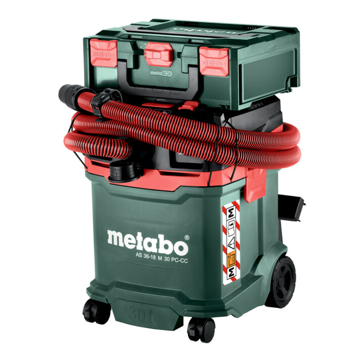 Metabo Aspirateur sans fil eau et poussière AS 36-18 M 30 PC-CC (602074850) avec nettoyage manuel du filtre et CordlessControl