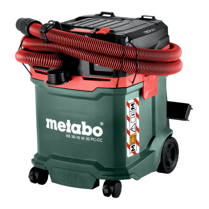 Metabo Aspirateur sans fil eau et poussière AS 36-18 M 30 PC-CC (602074850) avec nettoyage manuel du filtre et CordlessControl